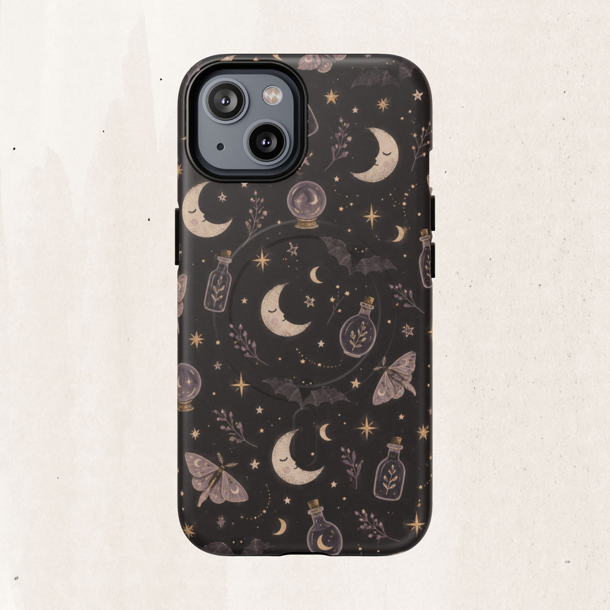 Moon & Moth Magnetic Phone Case — Celestial Protective Tough Case