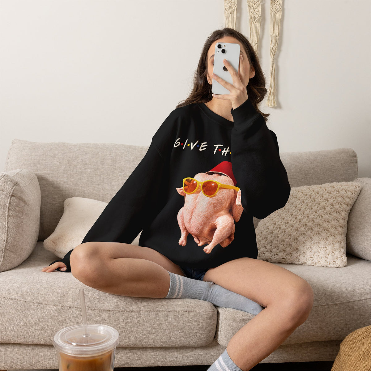 Thanksgiving FRIENDS Turkey Crewneck Sweatshirt Printify