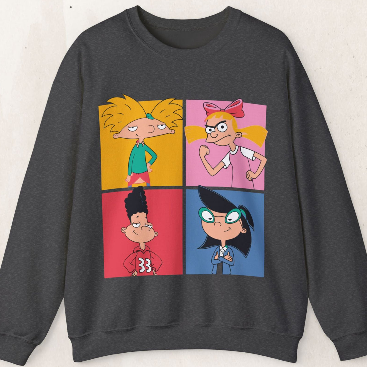 Retro Cartoon Character Collage Sweatshirt, Nostalgic Cartoon Crewneck