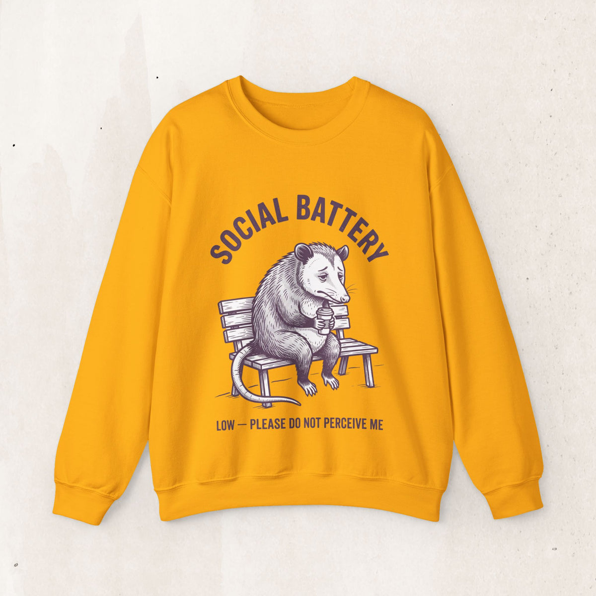 Social Battery Low Graphic Crewneck Sweatshirt
