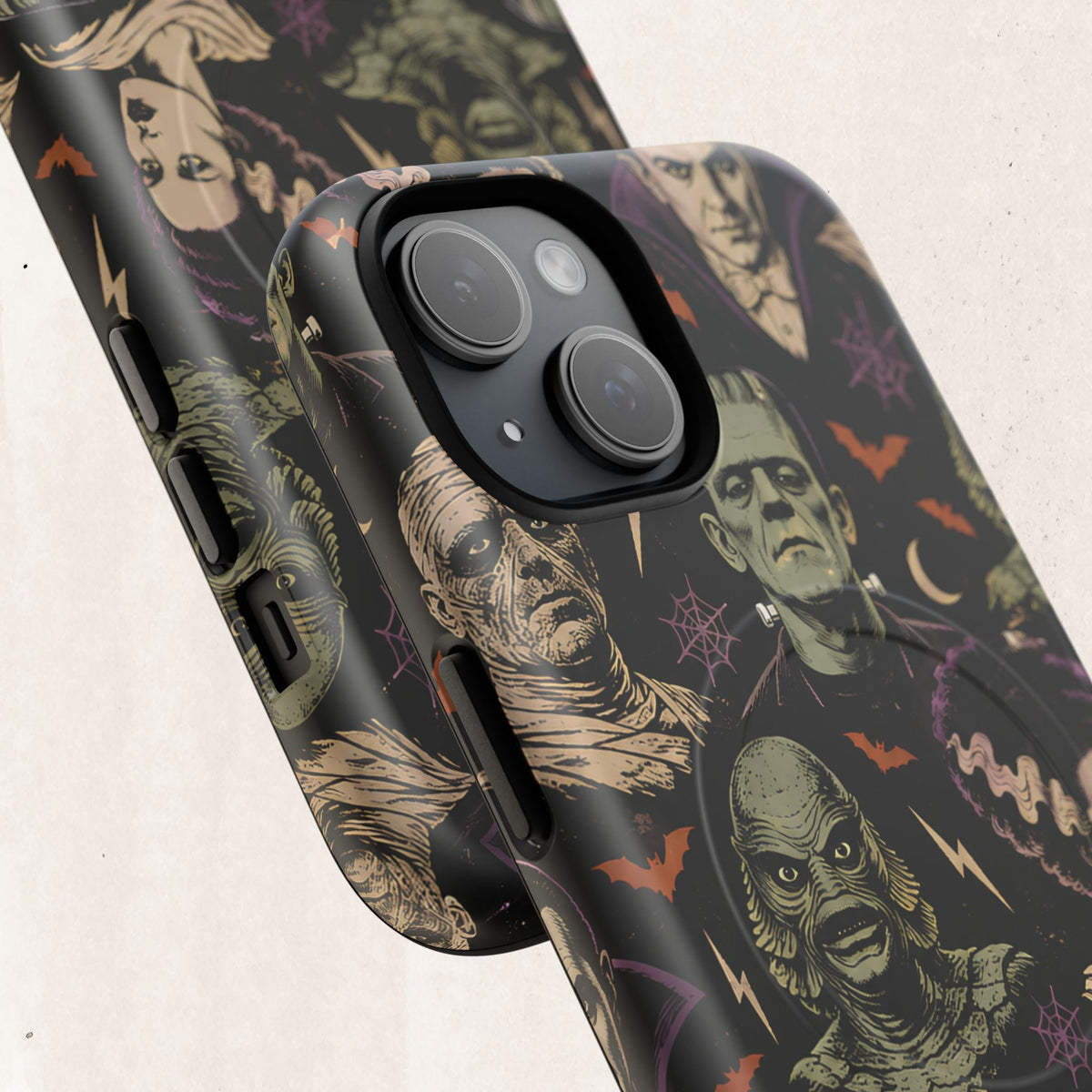 Monster Mash Magnetic Phone Case — Retro Classic Horror Collage