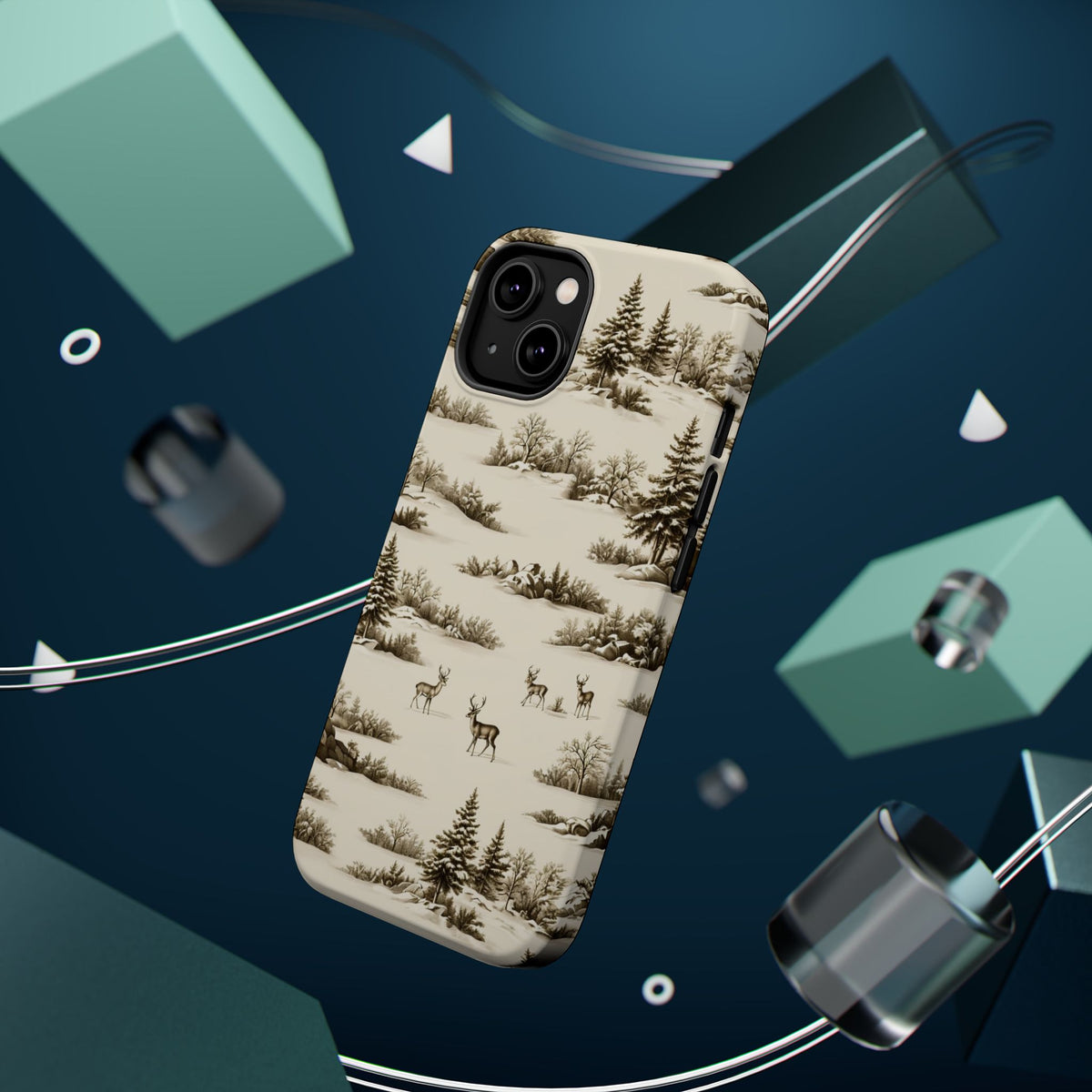 Deer & Pine Woodland Magnetic Phone Case, alternate view