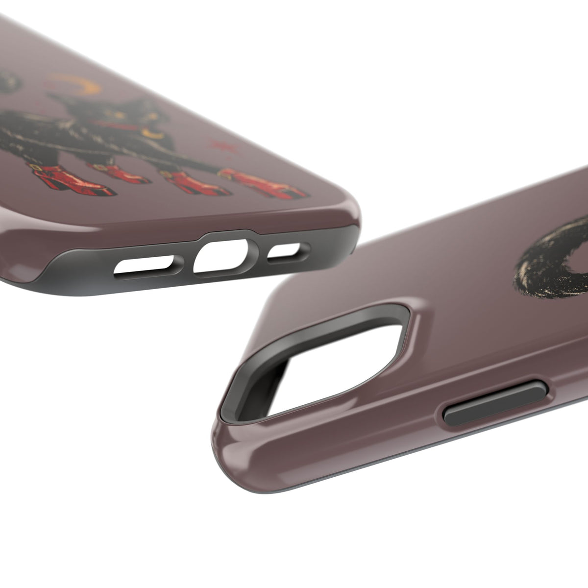 Black Cat in Red Boots MagSafe Phone Case, alternate view
