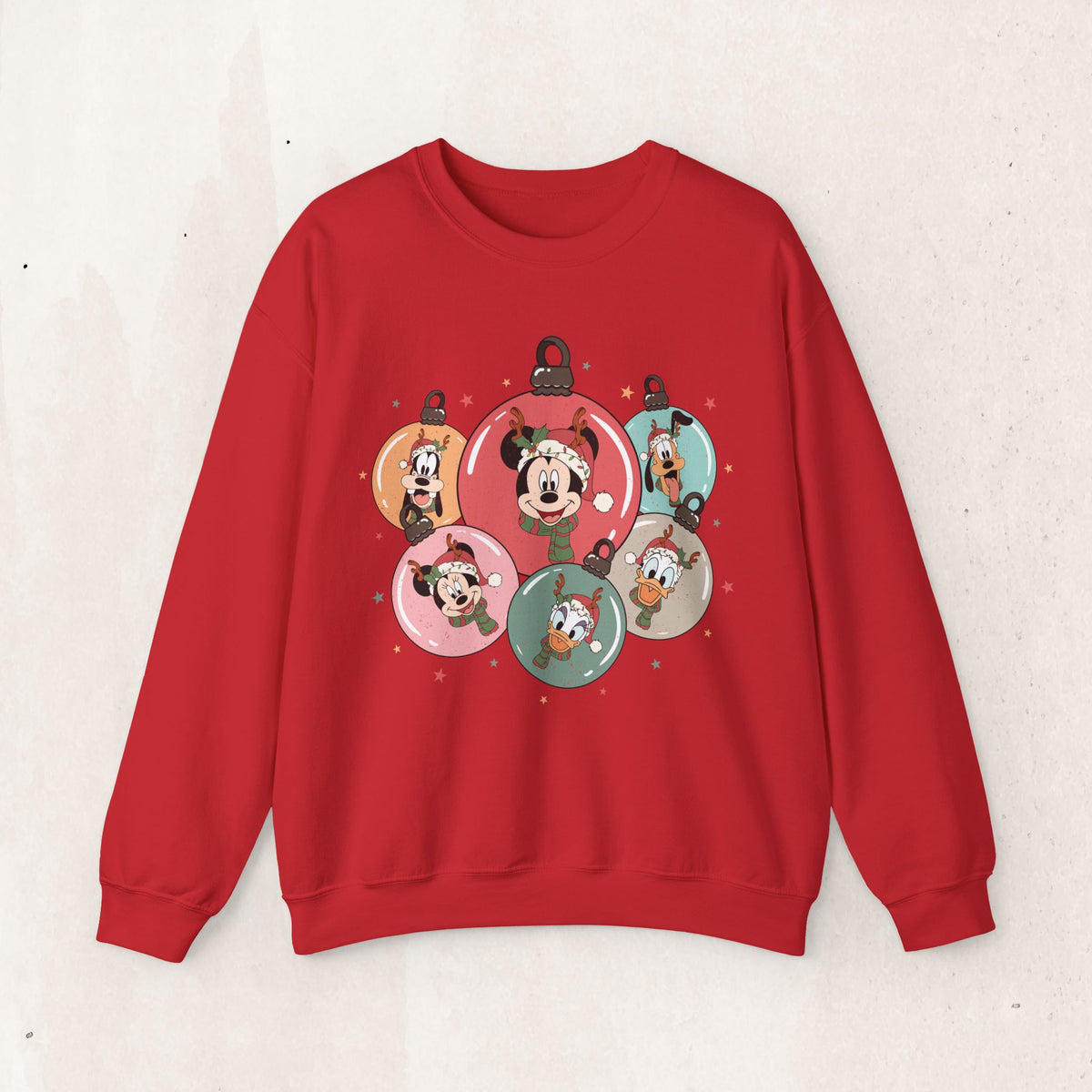 Mickey and Friends Holiday Ornament Sweatshirt – Red