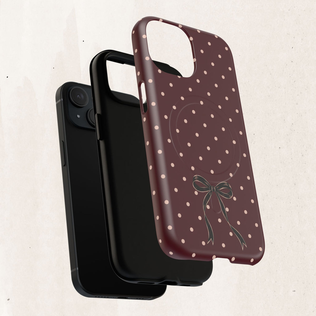 Burgundy Polka Dot Magnetic Phone Case Printify
