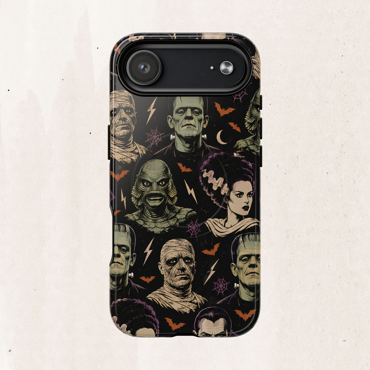 Monster Mash Magnetic Phone Case — Retro Classic Horror Collage