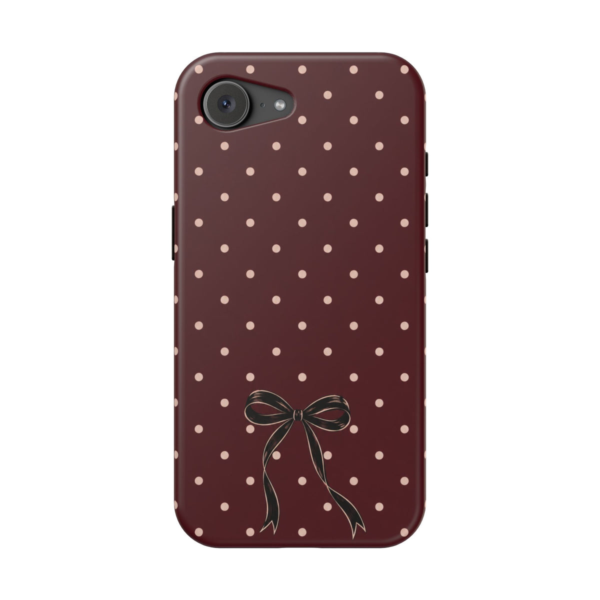 Burgundy Polka Dot Magnetic Phone Case, alternate view
