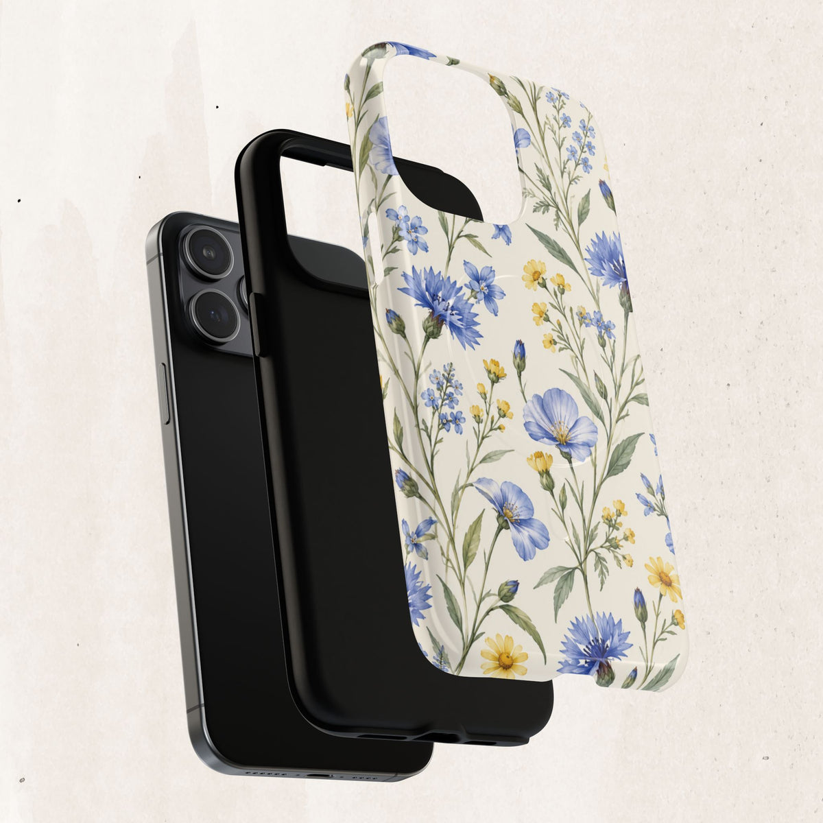 Floral Blue Cornflower  Magnetic Phone Case