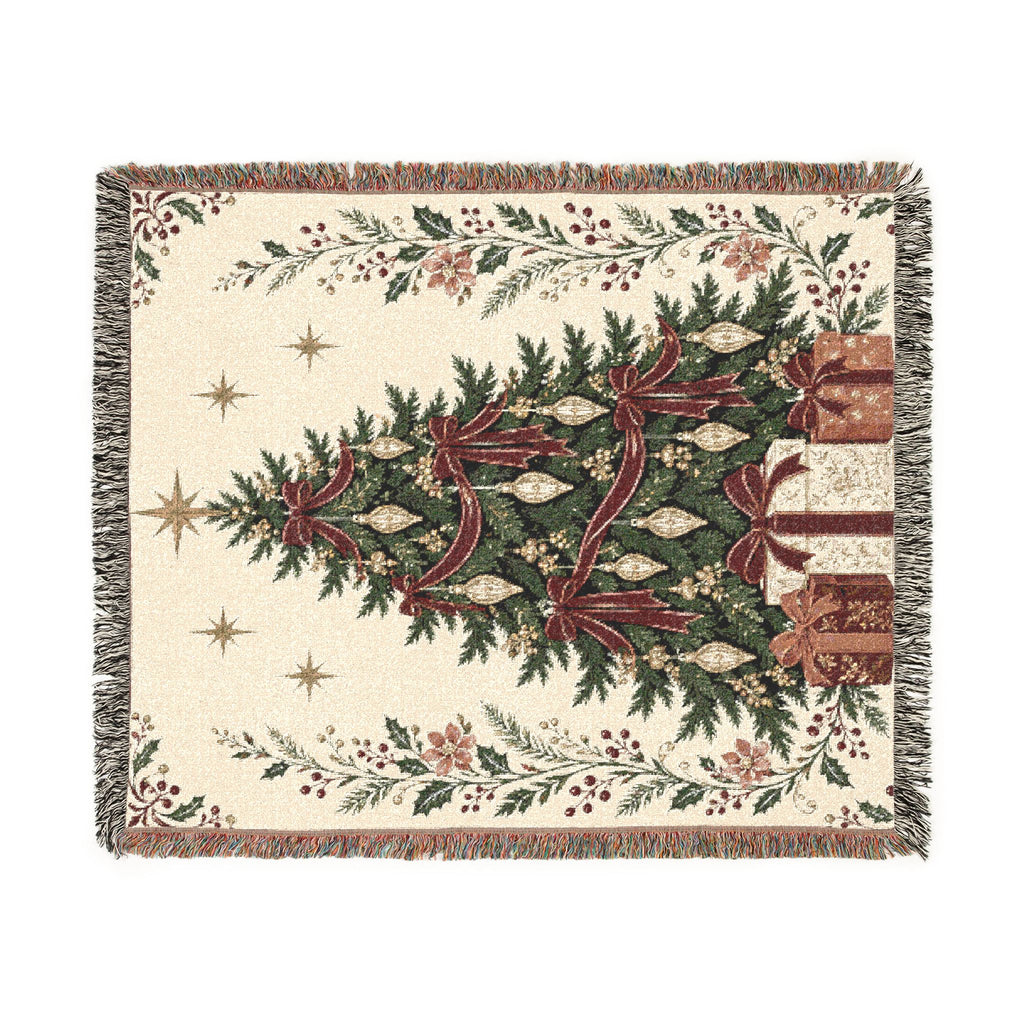 Christmas Tree Woven Blanket Printify