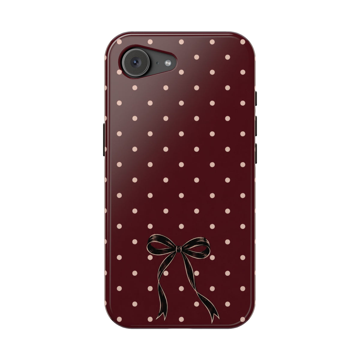 Burgundy Polka Dot Magnetic Phone Case, alternate view