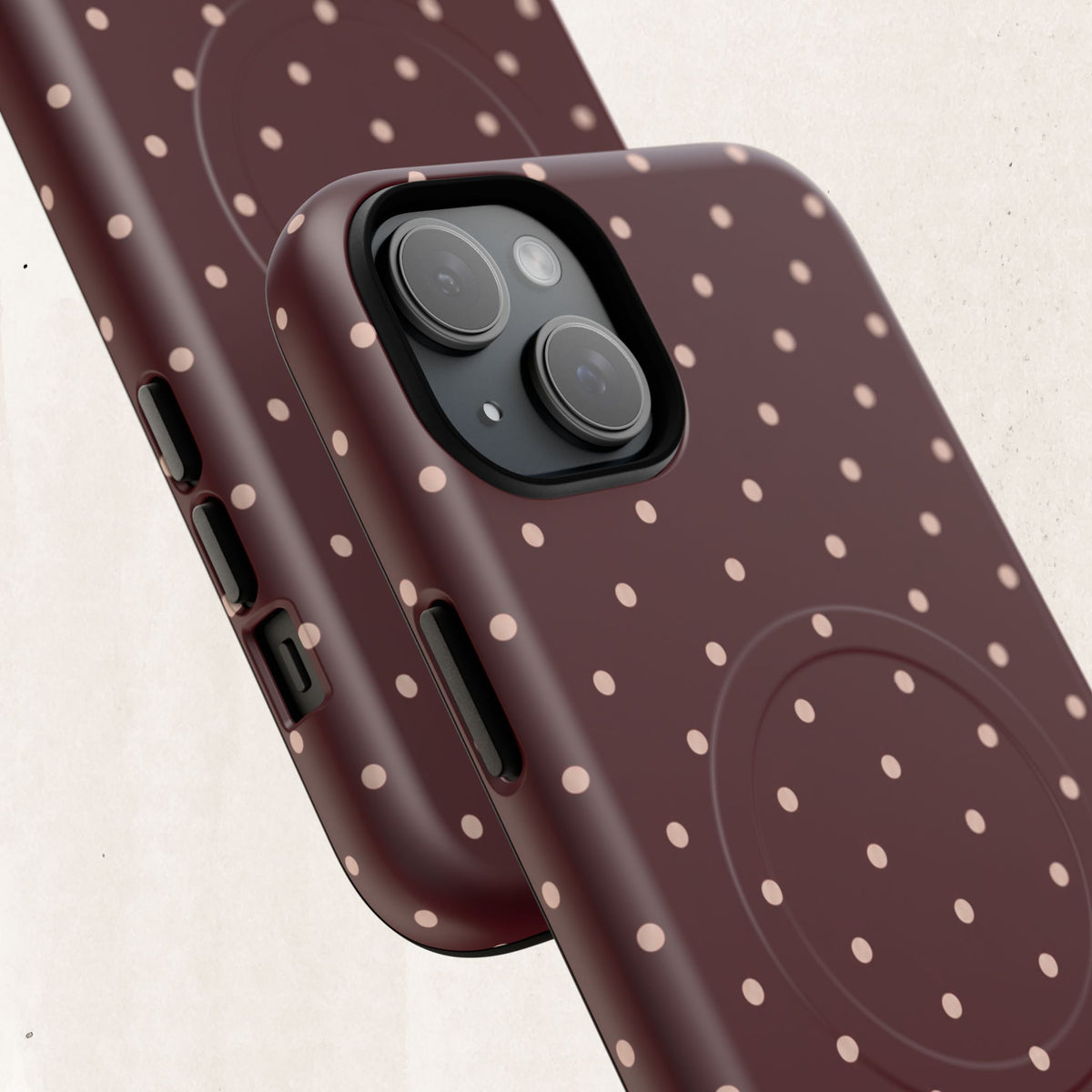 Burgundy Polka Dot Magnetic Phone Case Printify