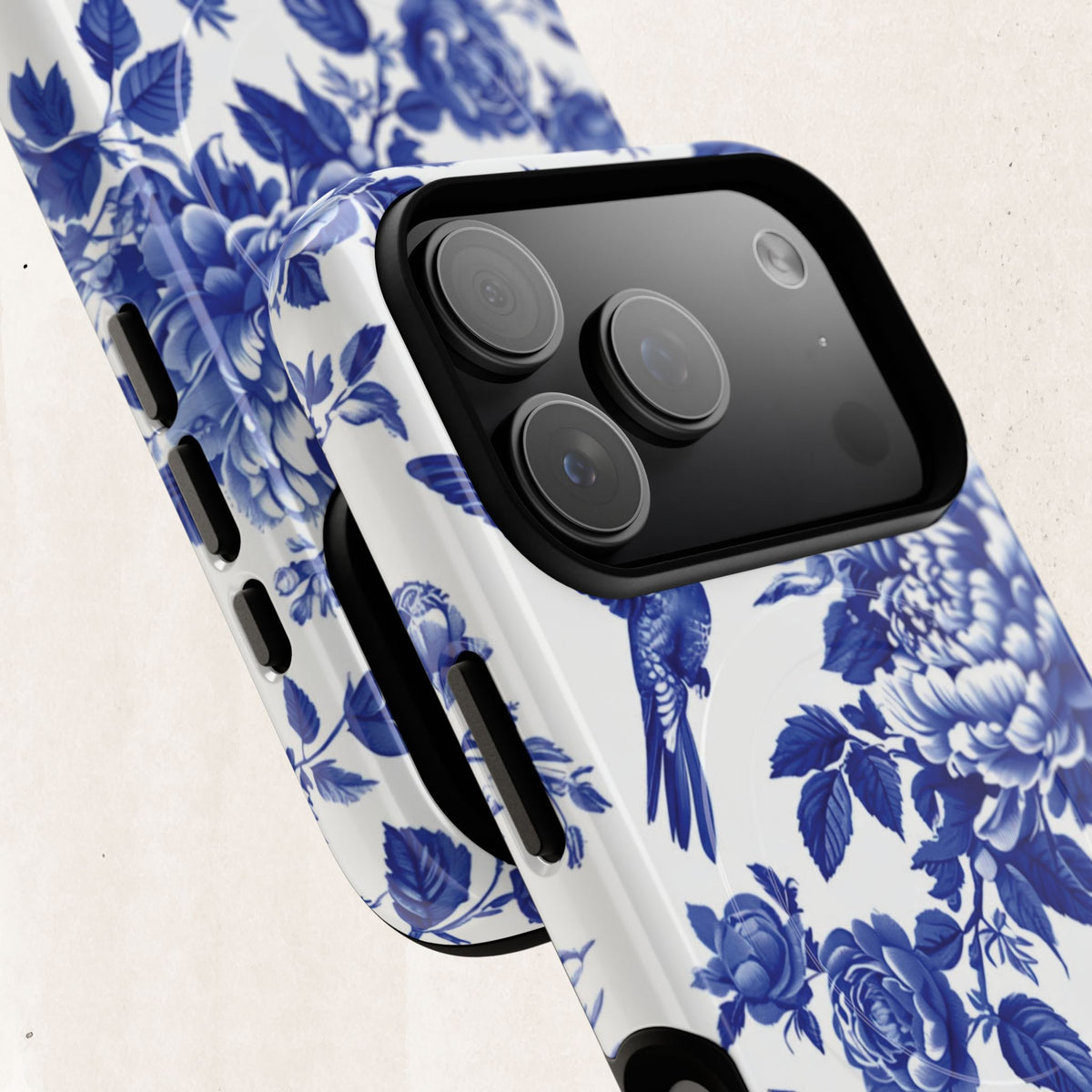 Blue Floral Bird Tough Magnetic Phone Case