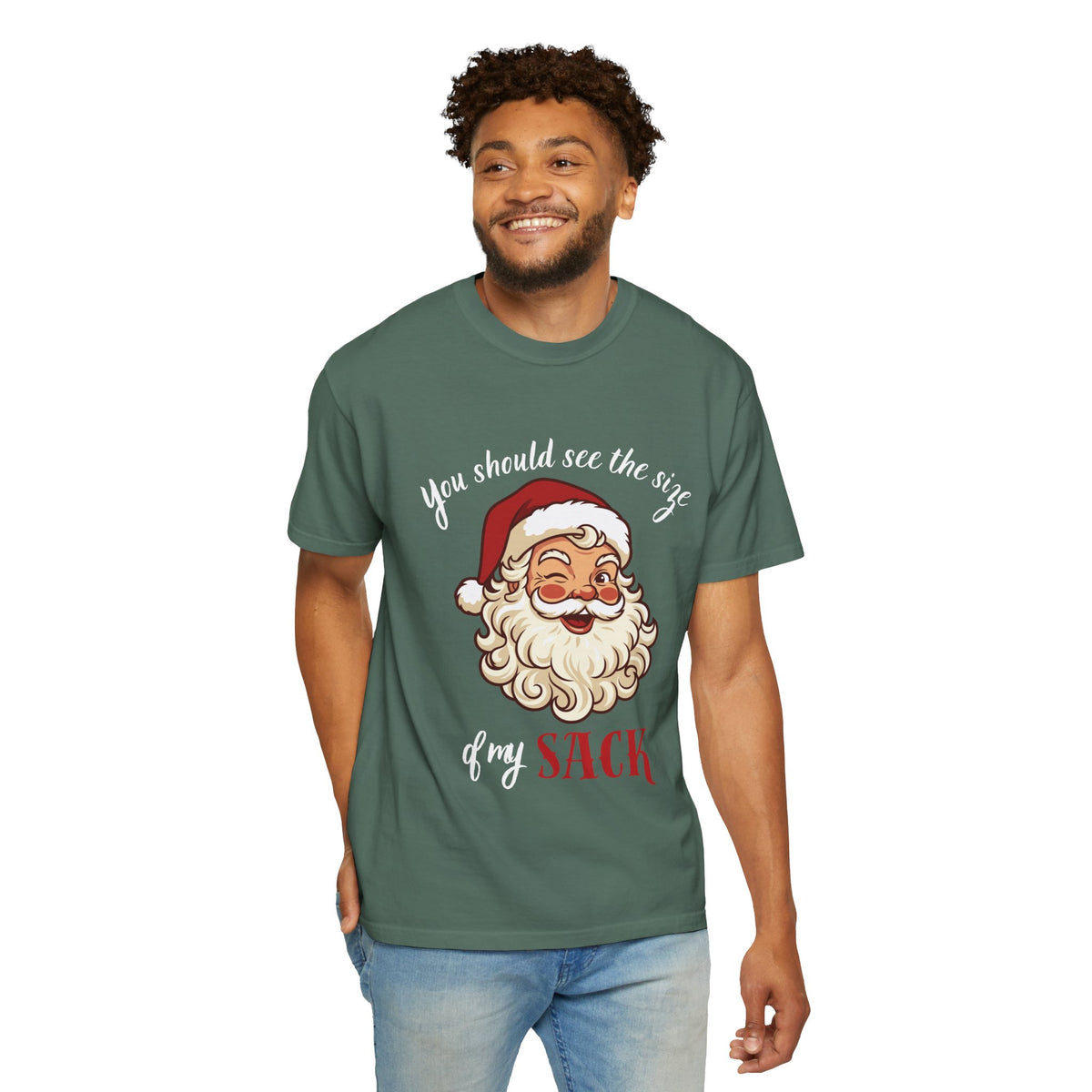 Santa 'You Should See the Size of My Sack' Christmas Tee Printify