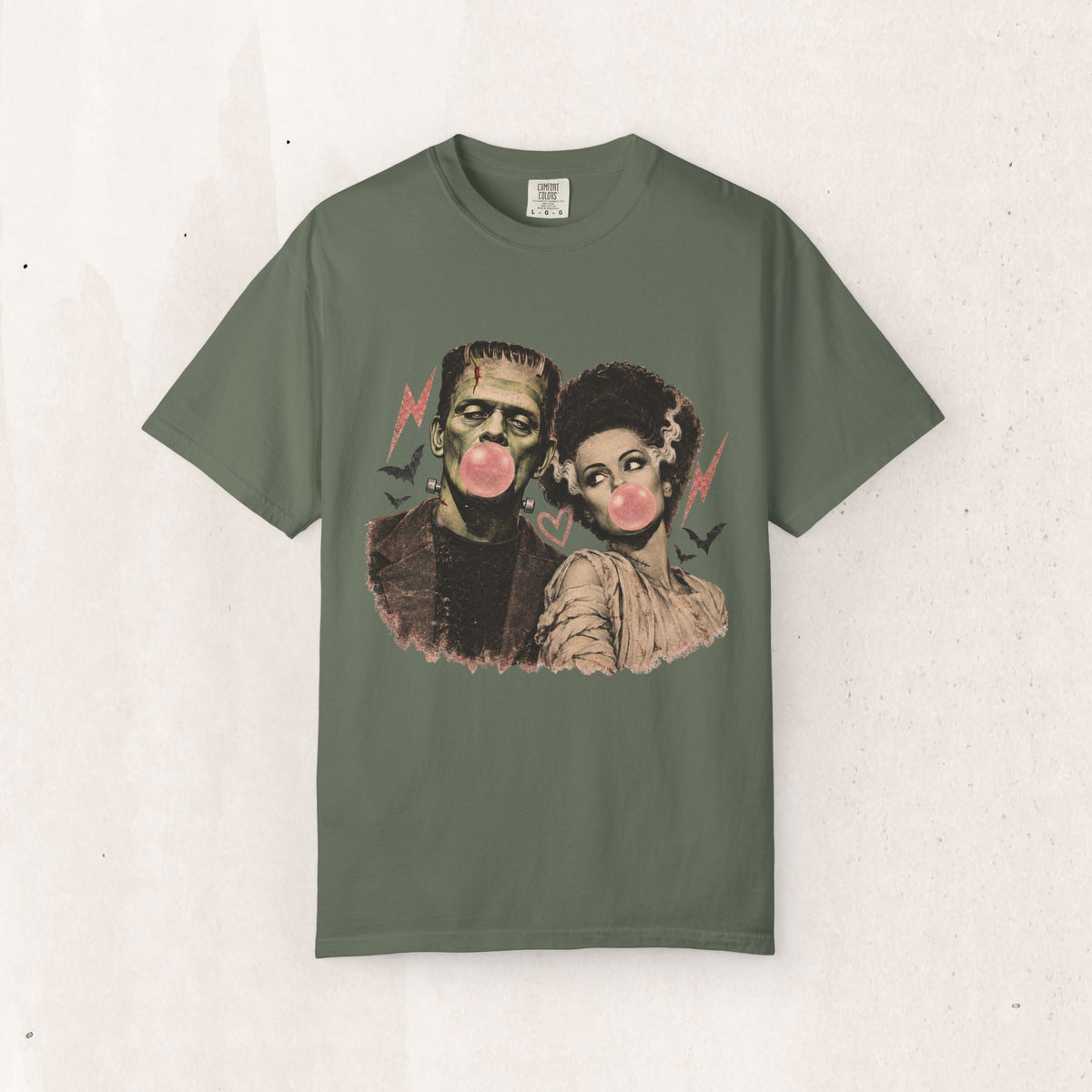 Frankenstein & Bride Bubblegum Vintage Tee – Moss