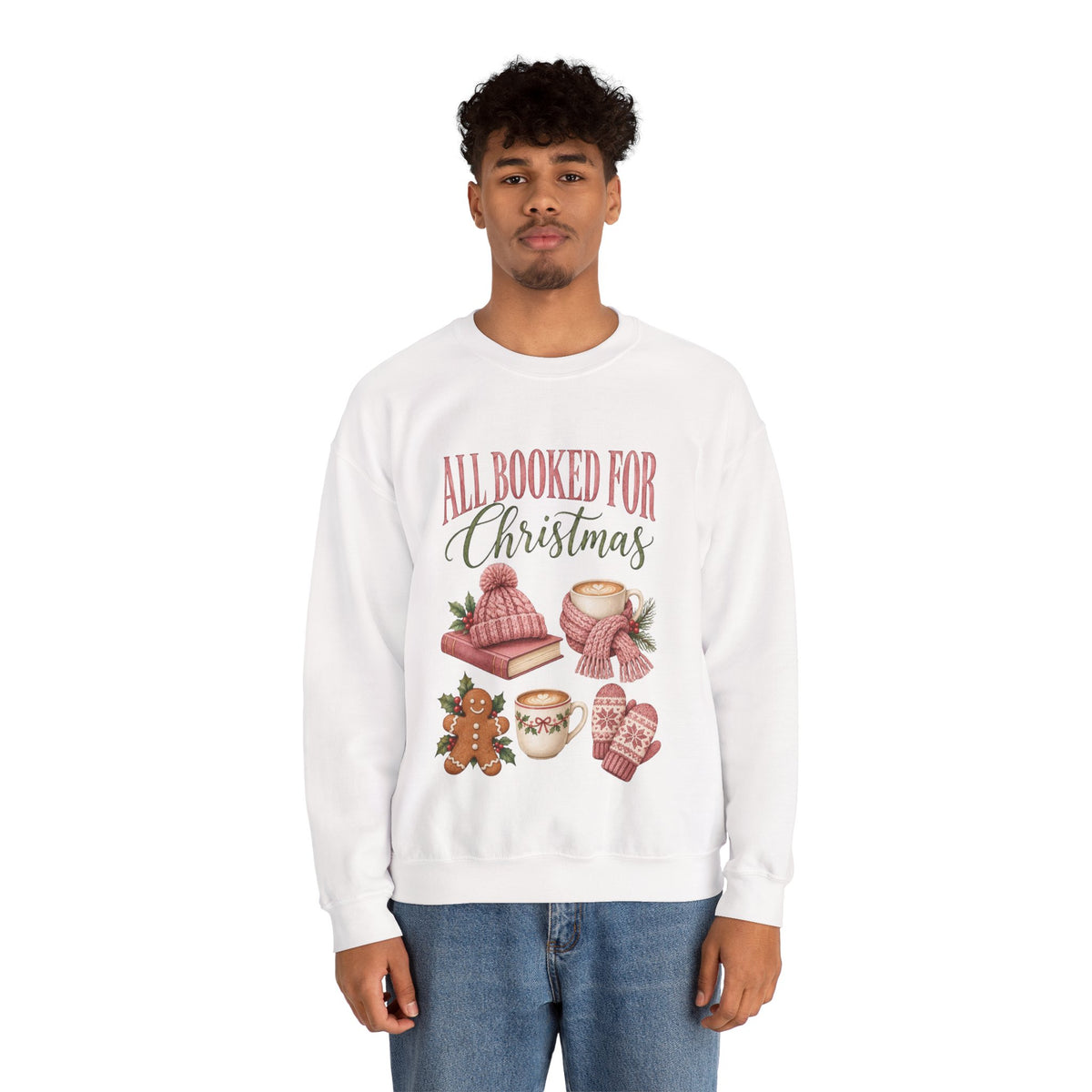 All Booked for Christmas Sweatshirt, Cozy Holiday Crewneck