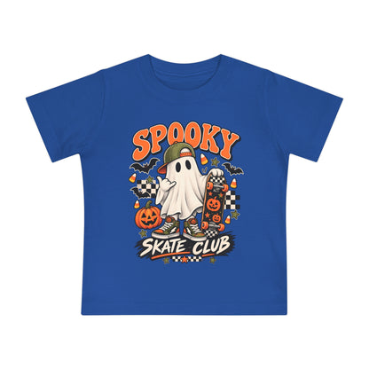 Spooky Skate Club Baby T-Shirt — Halloween Ghost Skateboard Tee