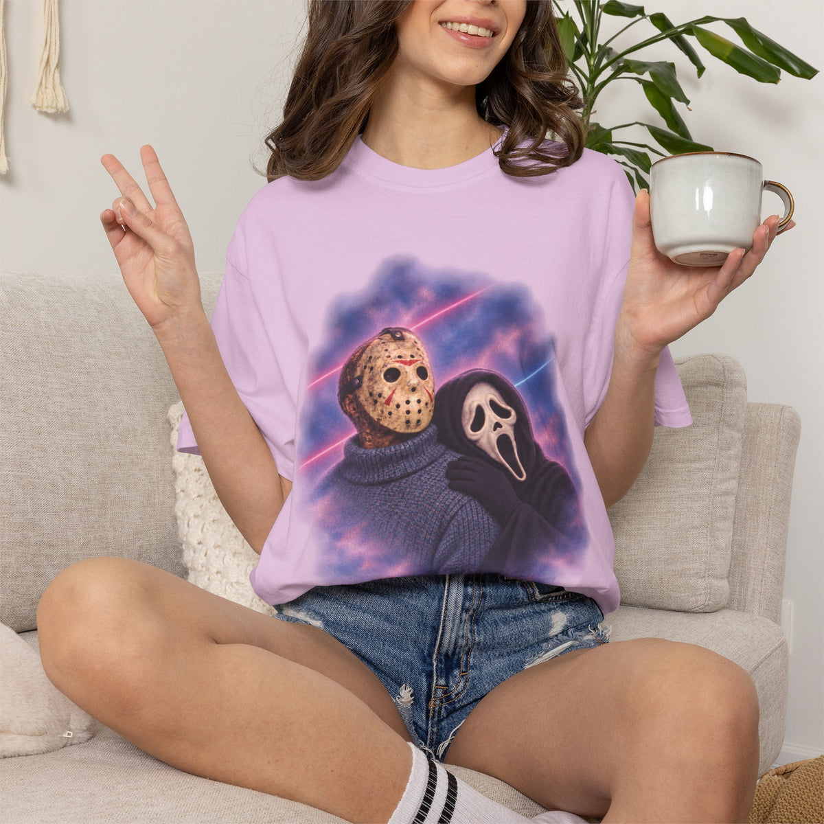 Jason Vorhees & Ghostface 80's Portrait Tee