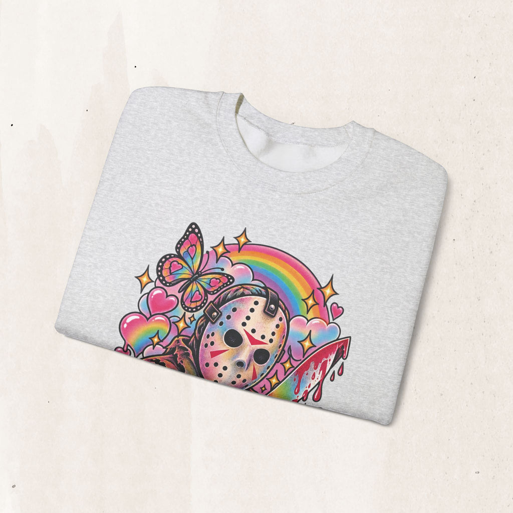 Jason Mask Rainbow Horror Crewneck Sweatshirt