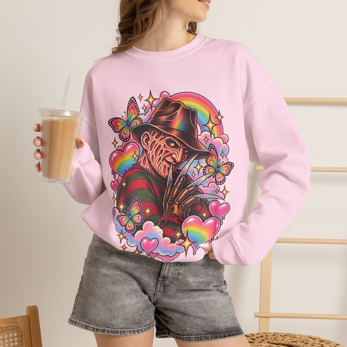 Freddy Krueger Rainbow Crewneck Sweatshirt