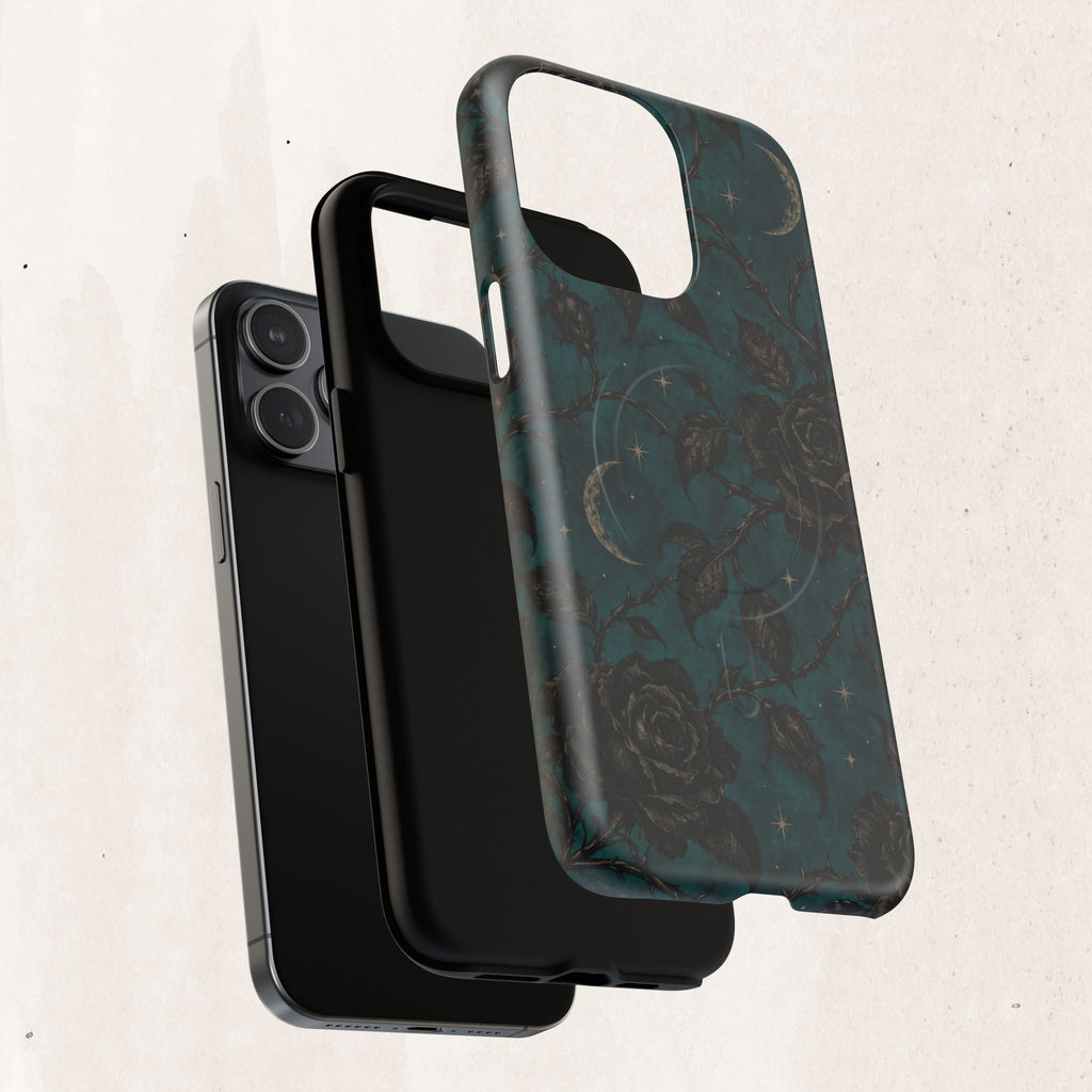 Teal Moon & Black Rose Tough Protective Case
