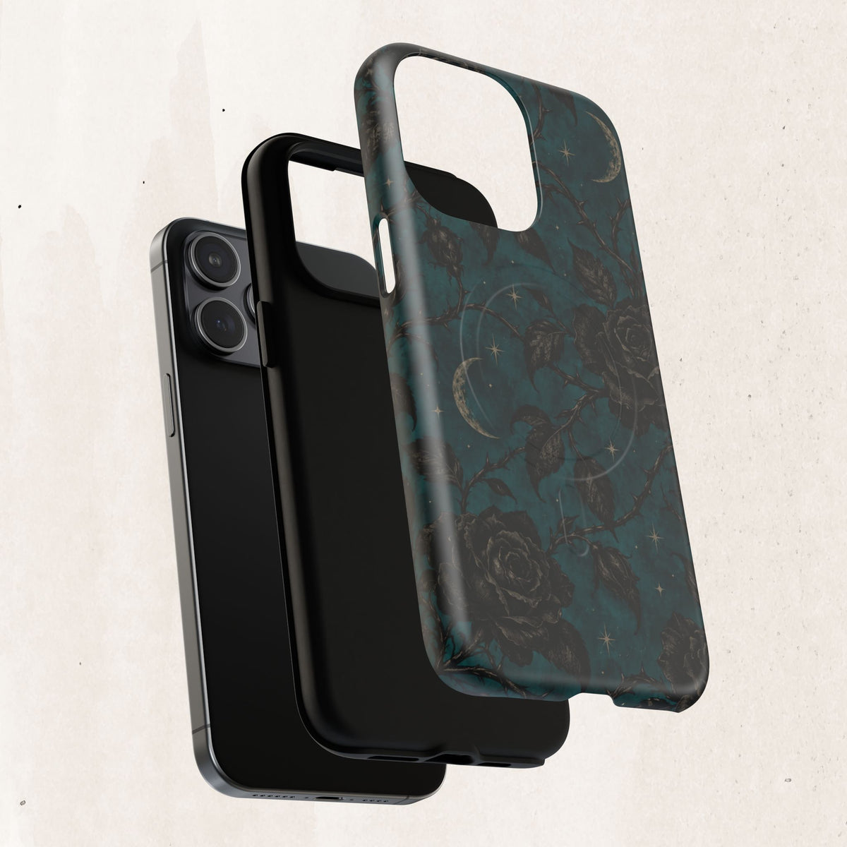 Teal Moon & Black Rose Tough Protective Case