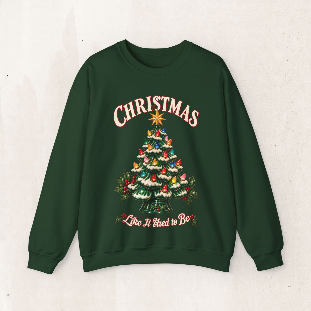 Christmas Tree Crewneck Sweatshirt - "All I Want Is You" Holiday Sweatshirt