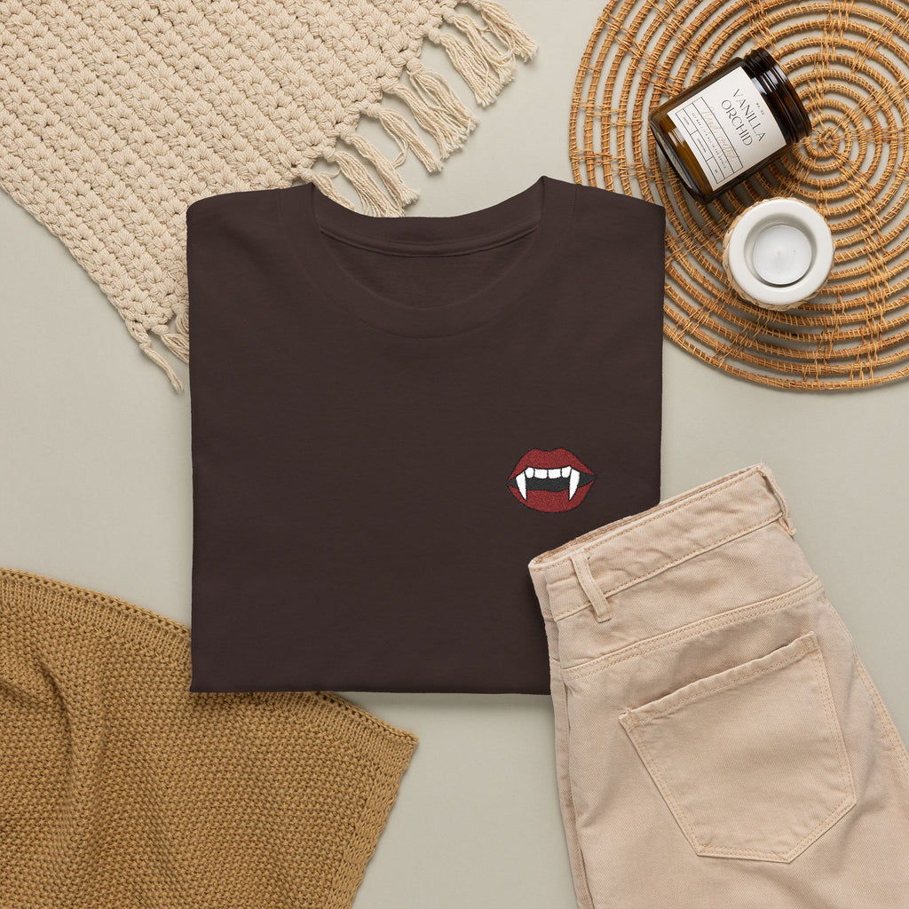 Embroidered Vampire Fangs Tee