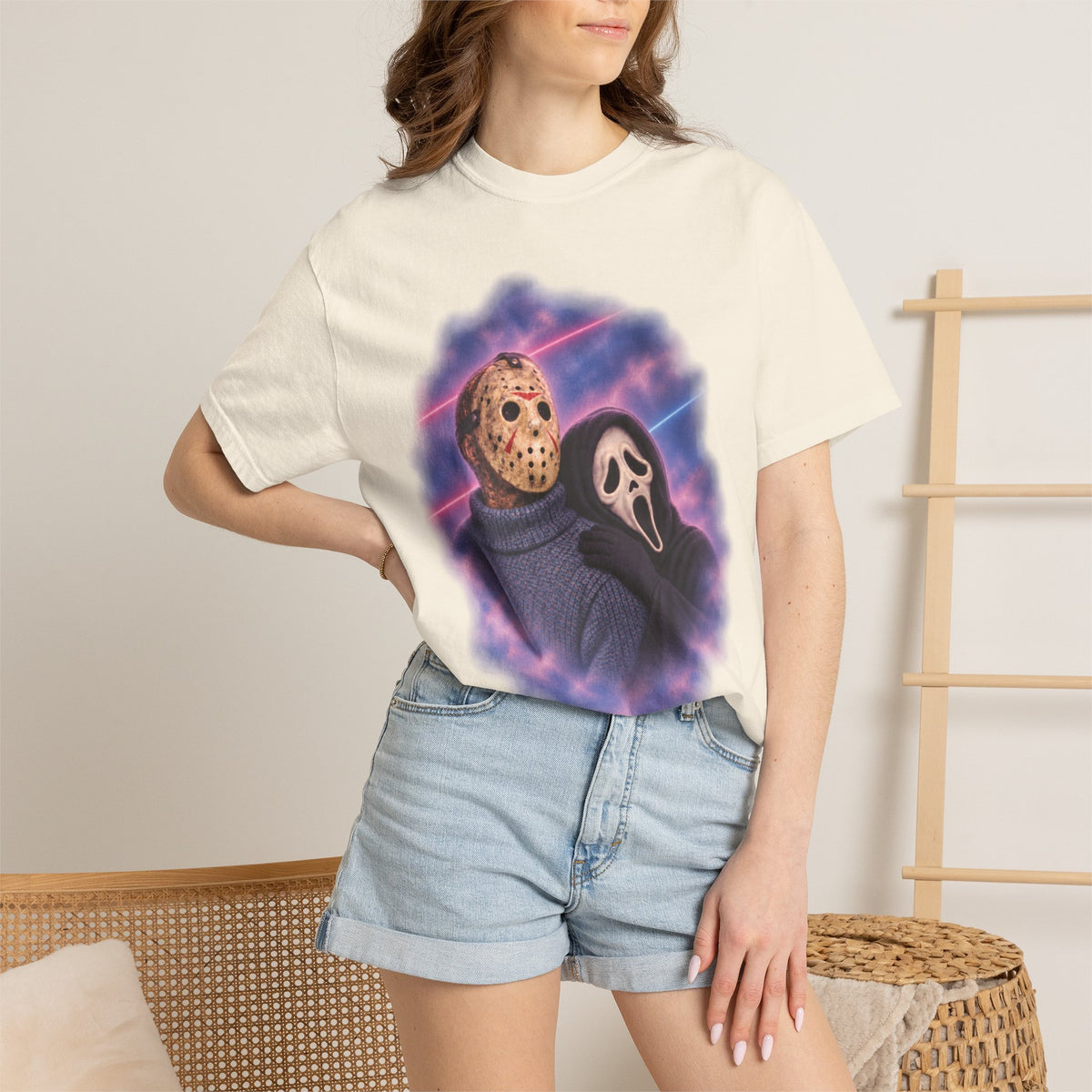 Jason Vorhees & Ghostface 80's Portrait Tee