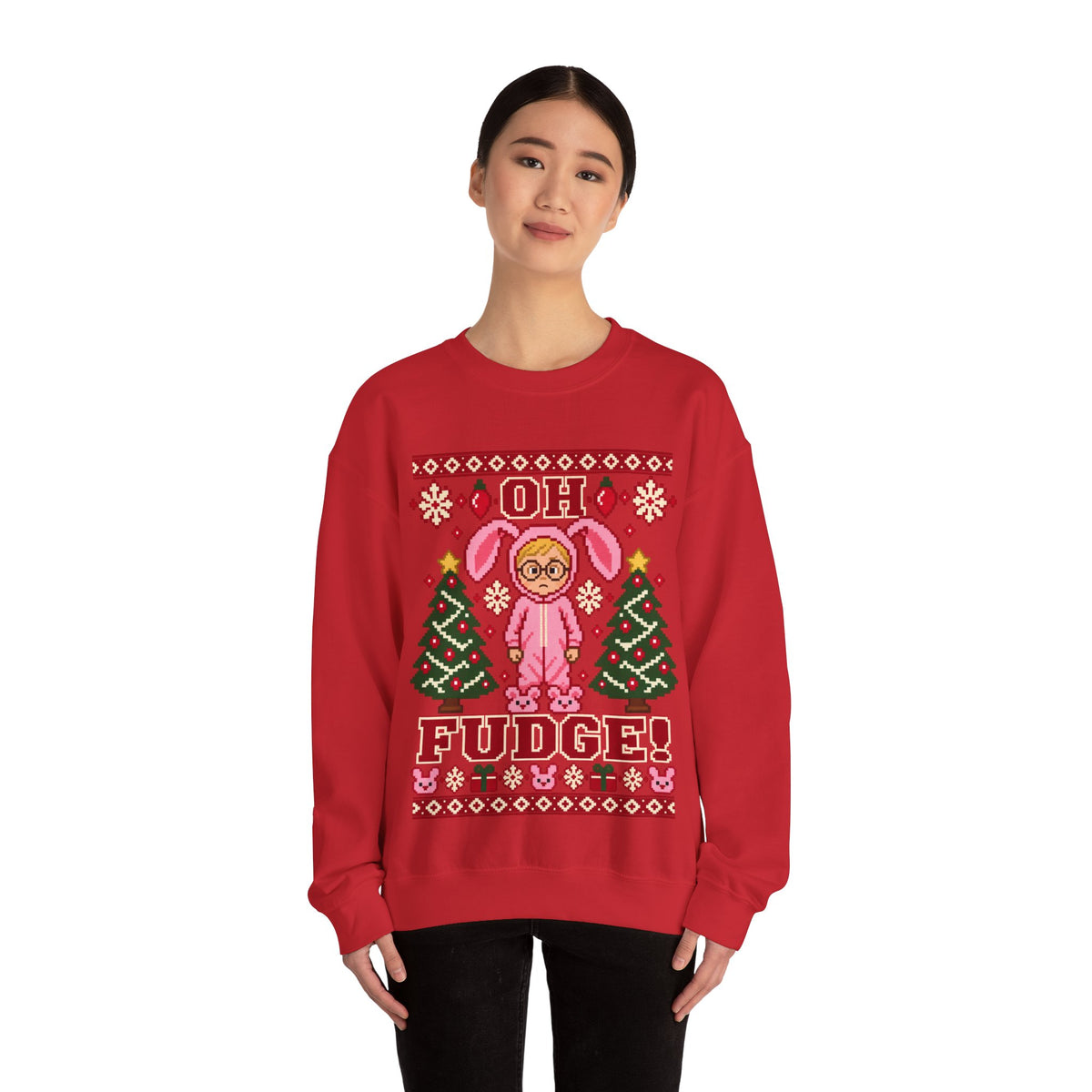 Oh Fudge A Christmas Story Sweatshirt in Forest Green, alternate view