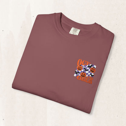 Embroidered Retro "October" Halloween Tee