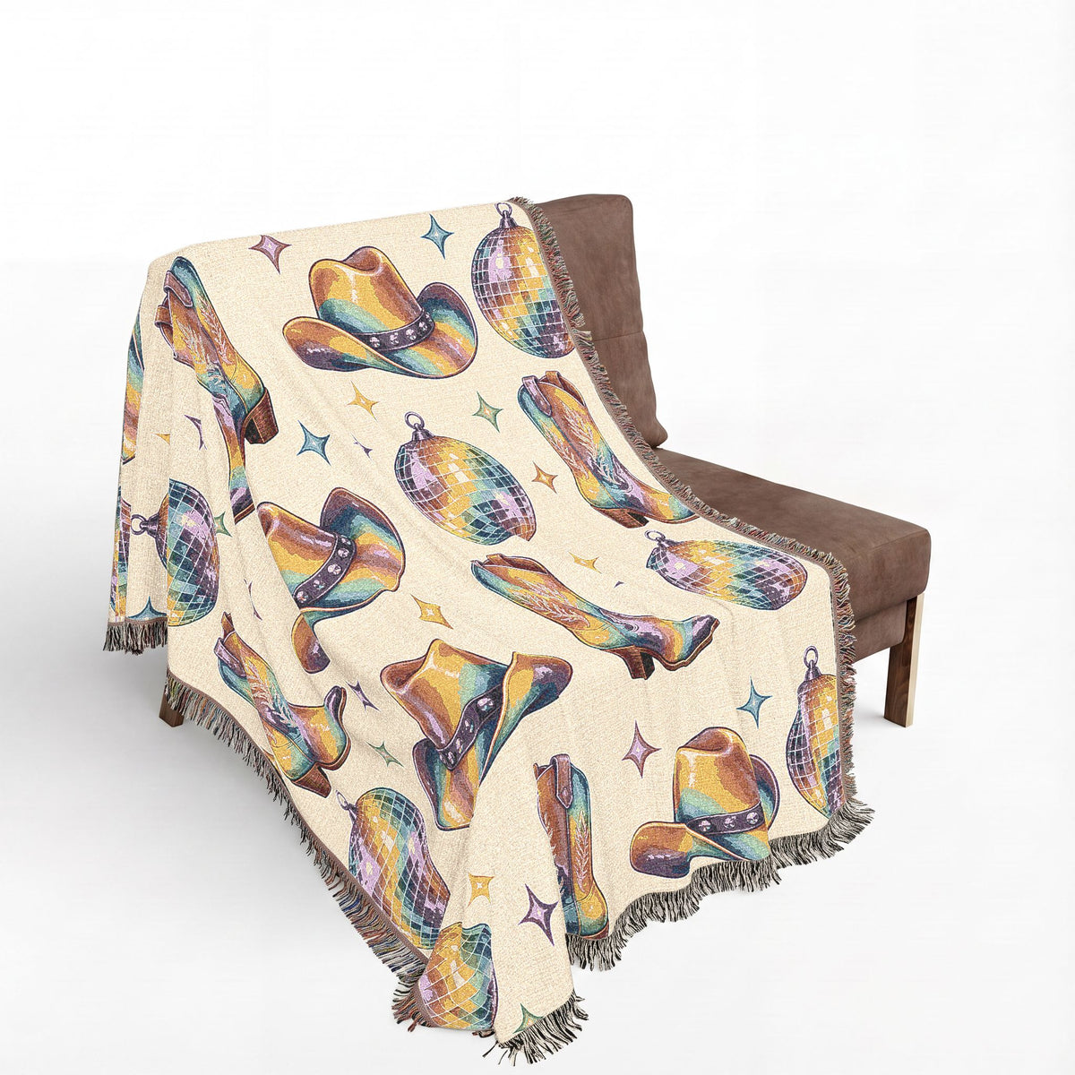 Rainbow Cowboy Woven Blanket