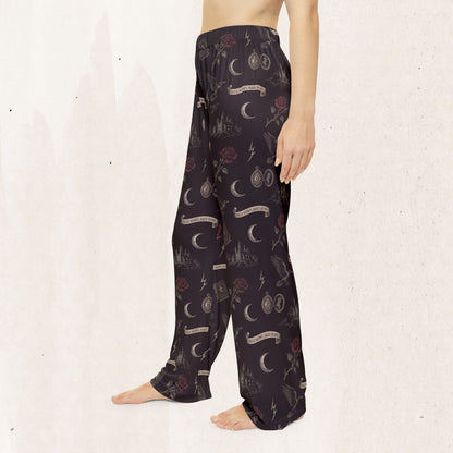 Bee Print Women's Pajama Pants – Cozy Yellow Floral Insect Lounge Bottoms