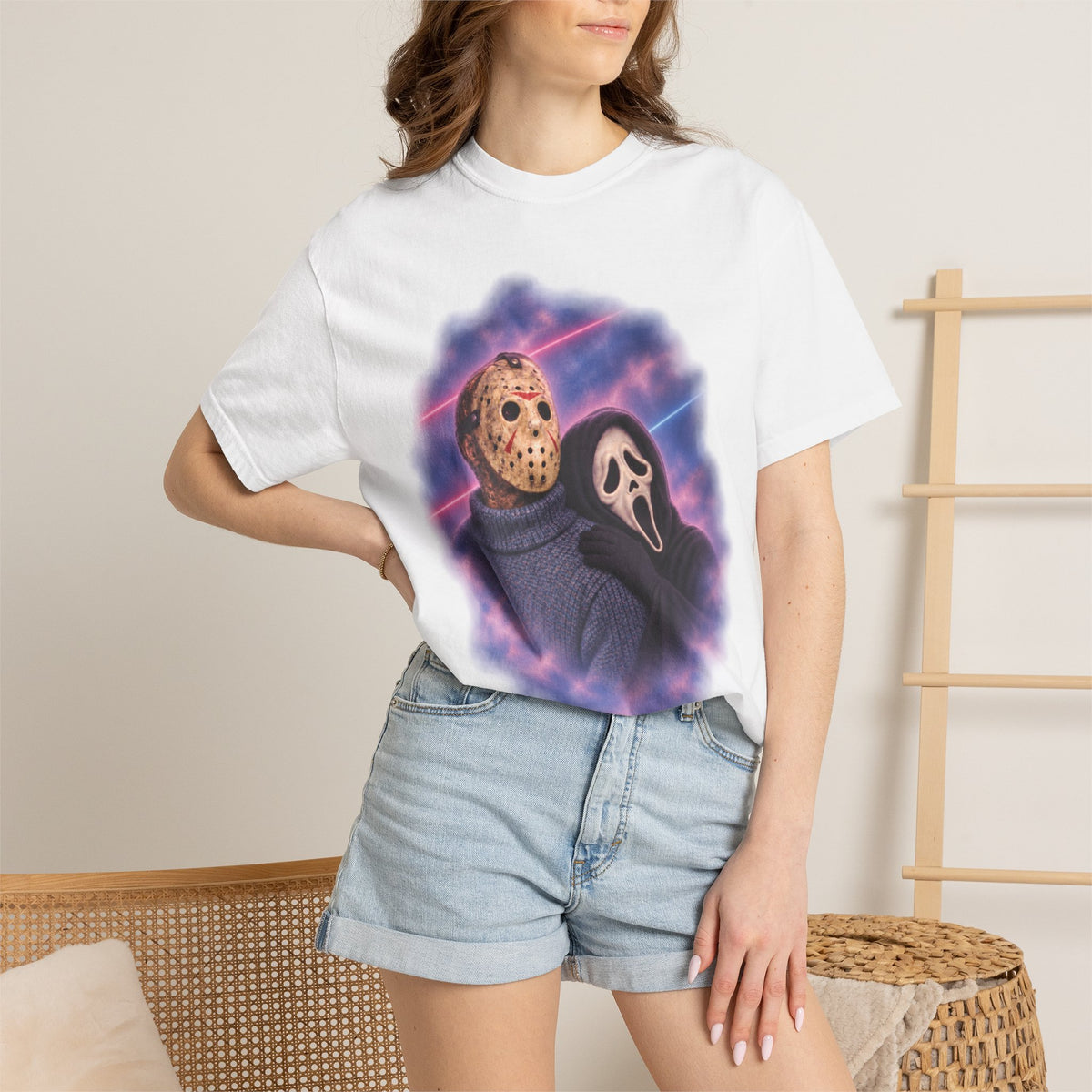 Jason Vorhees & Ghostface 80's Portrait Tee