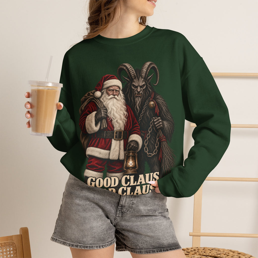 Krampus & Santa Claus Christmas Crewneck Sweater