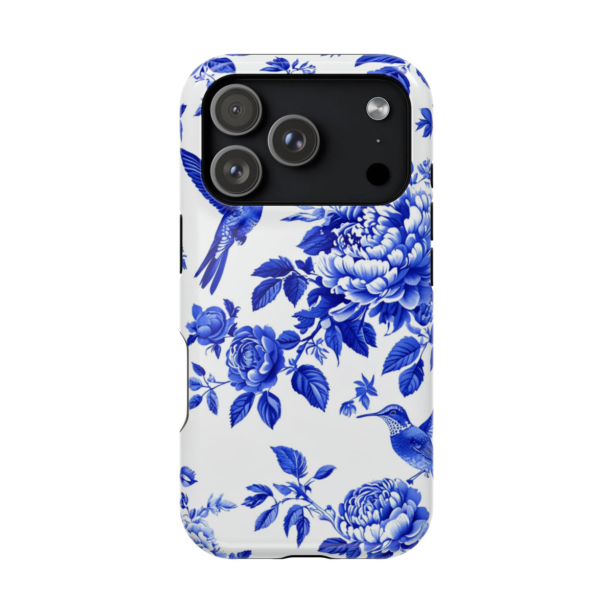 Blue Floral Bird Magnetic Phone Case, alternate view