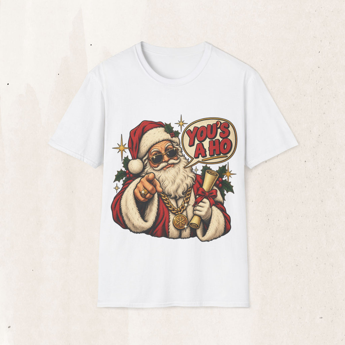 Santa Claus “You’s a Ho” Funny Christmas Tee