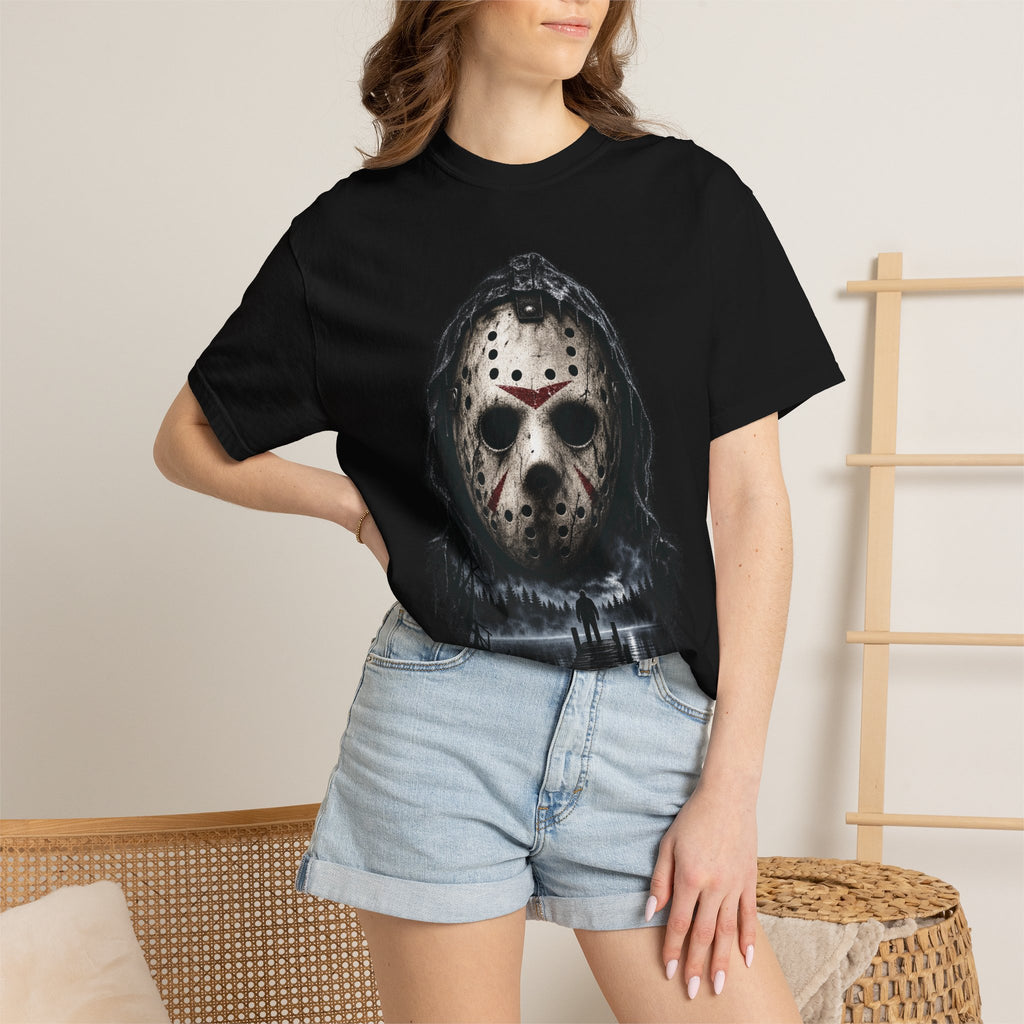 Jason Hockey Mask Lake Scene Graphic Tee