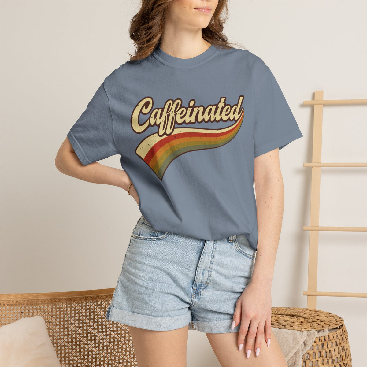 Caffeinated Retro Stripe Tee