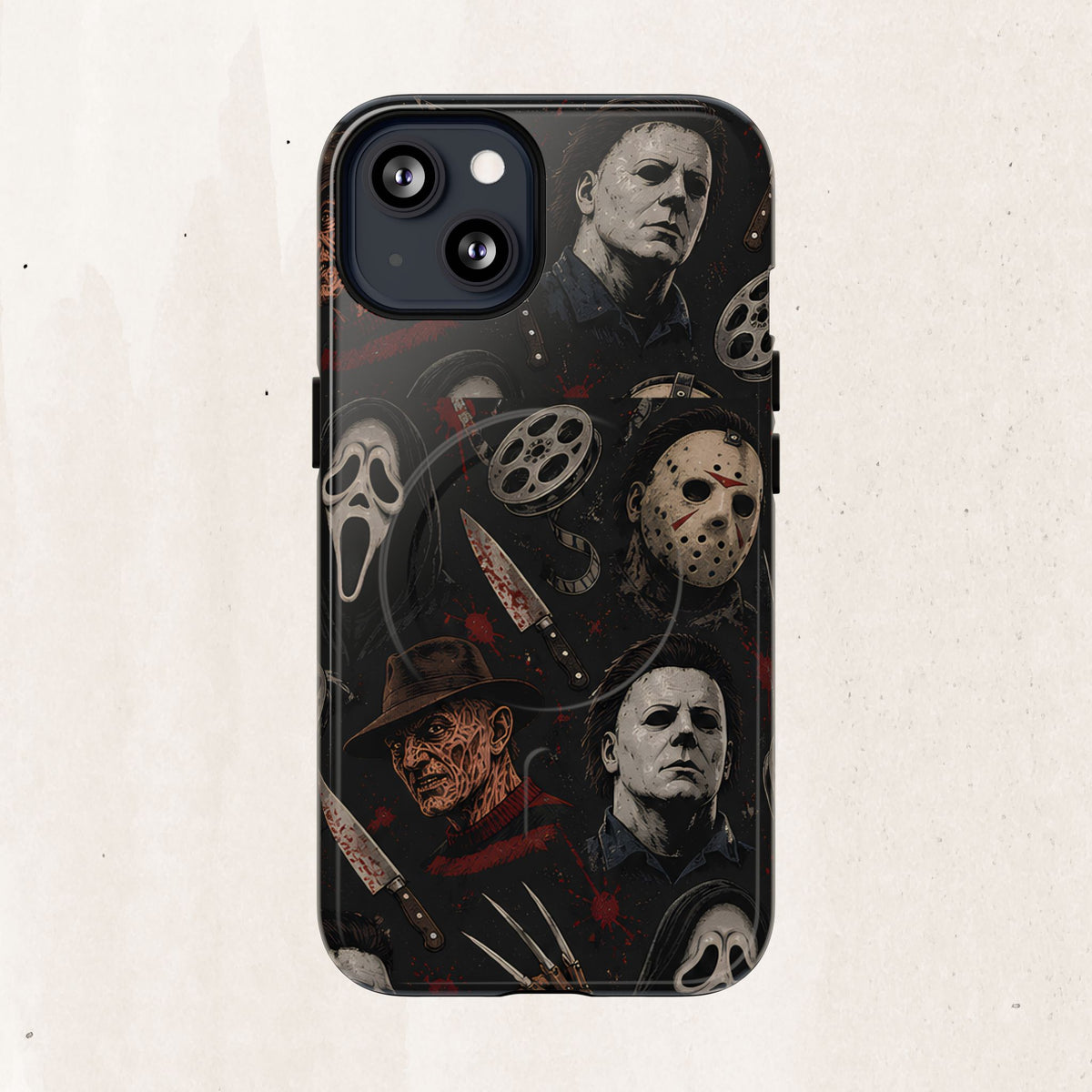 Horror Icons Magnetic Phone Case — Michael Myers, Freddy & Ghost Face Design