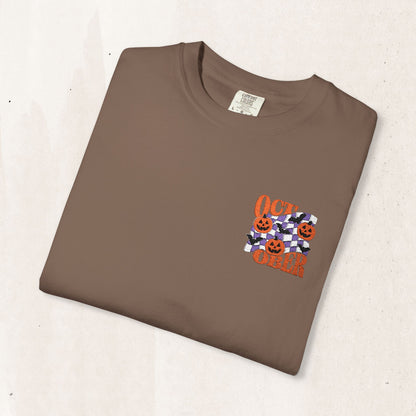 Embroidered Retro "October" Halloween Tee