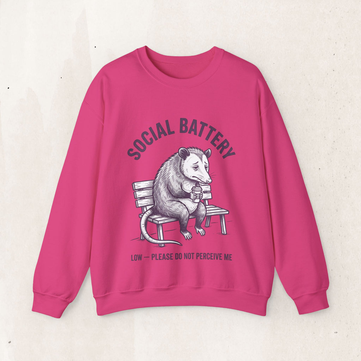 Social Battery Low Graphic Crewneck Sweatshirt
