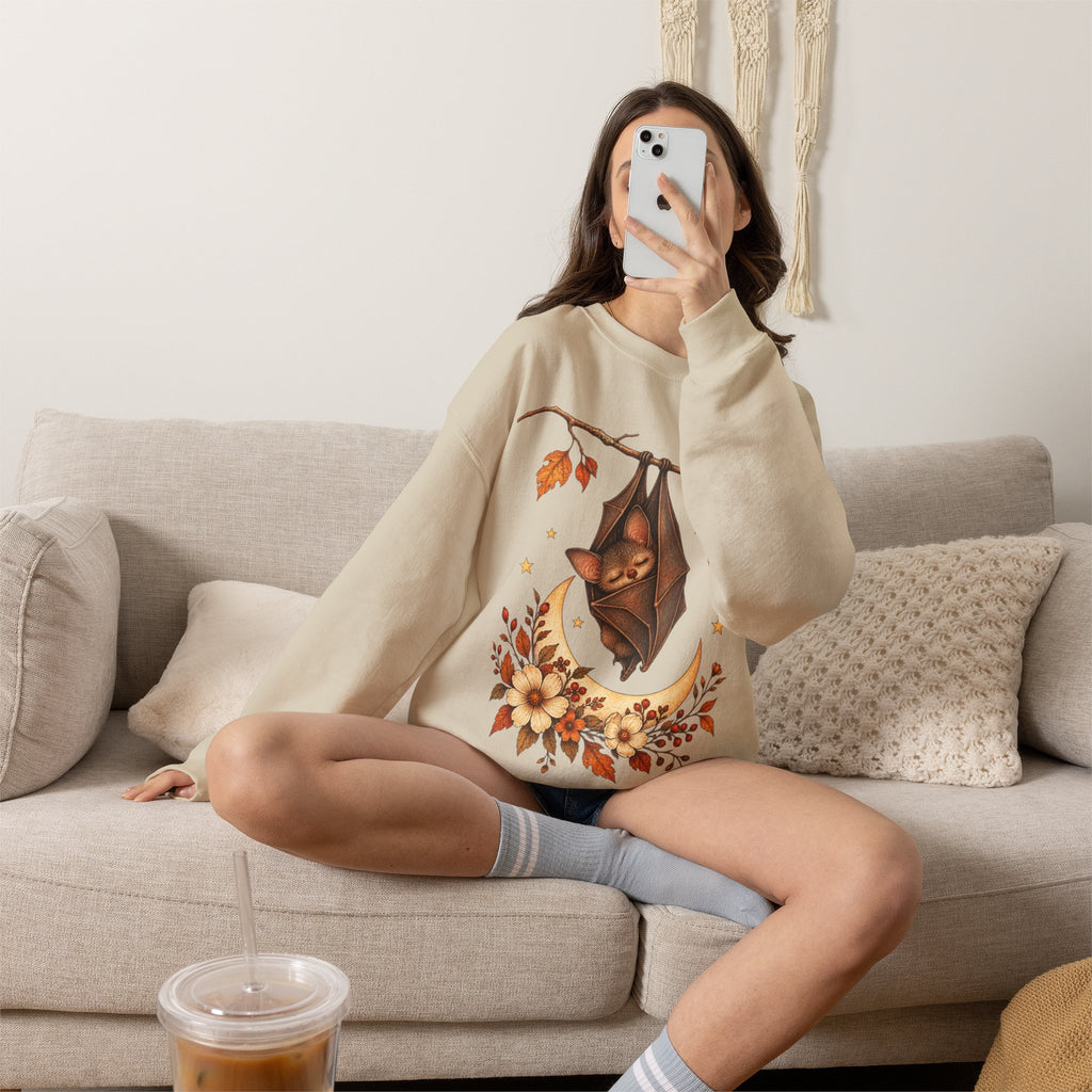 Autumn Bat Moon Crewneck Sweatshirt