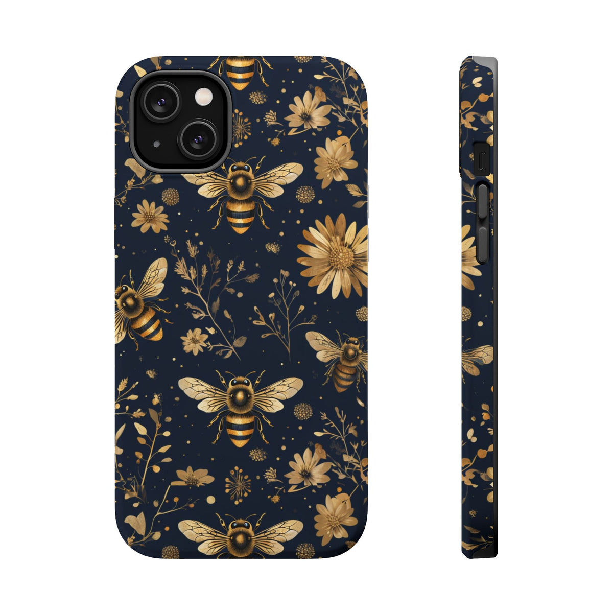 Gold Bees & Daisies Magnetic Tough Case, alternate view