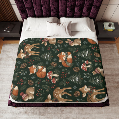 Woodland Winter Sherpa Blanket