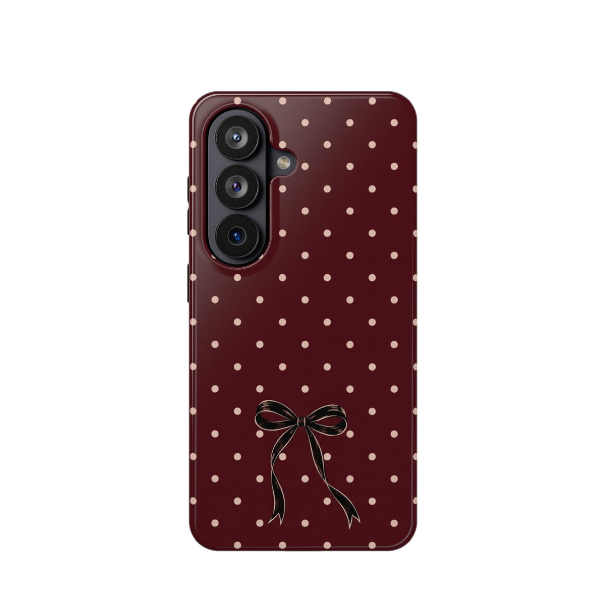 Burgundy Polka Dot Magnetic Phone Case, alternate view