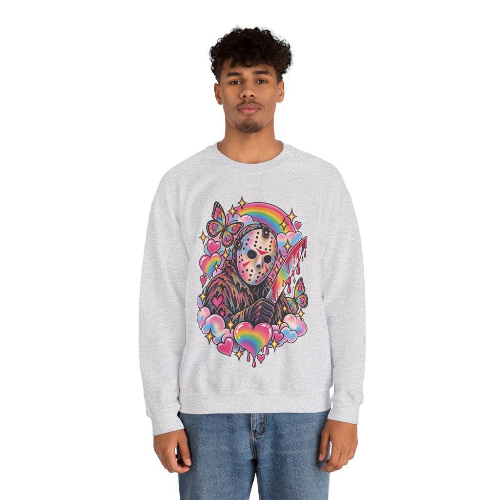 Jason Mask Rainbow Horror Crewneck Sweatshirt