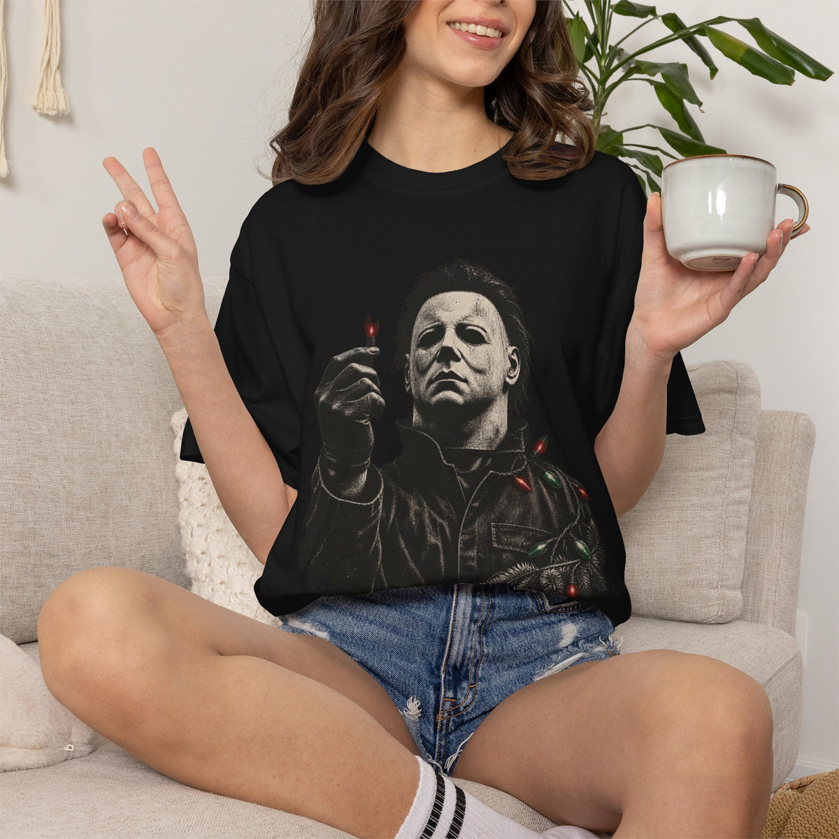 Michael Myers Christmas Lights tee