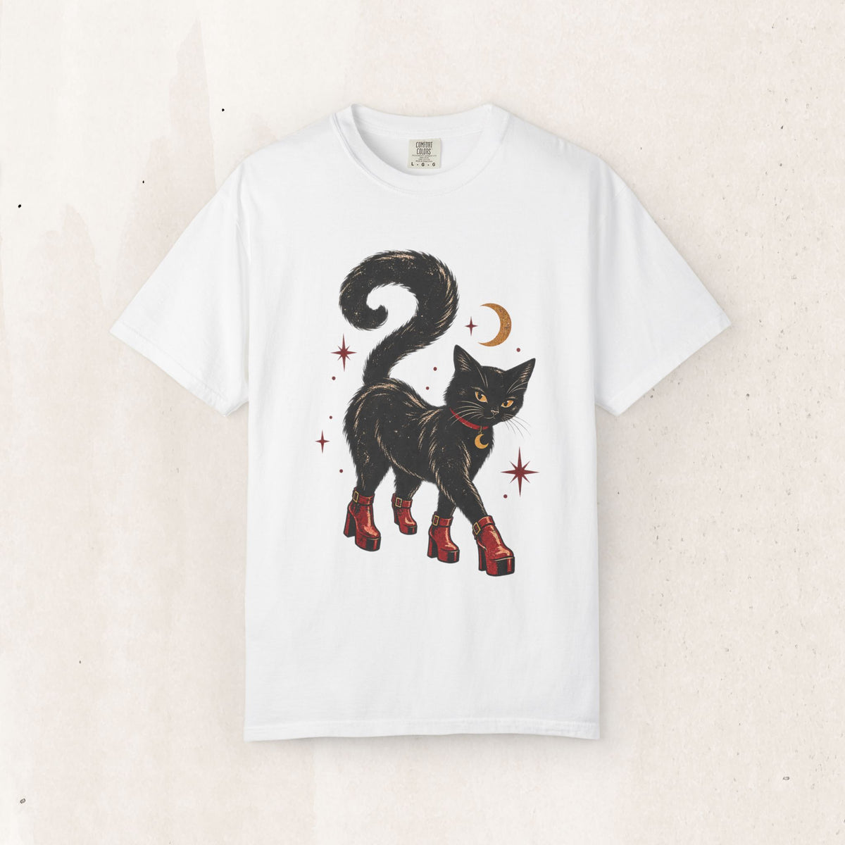 Witchy Cat in Red Boots - Graphic Tee