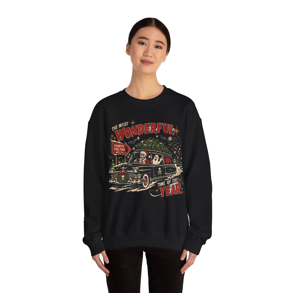 The Most Wonderful Time of the Year Sweatshirt, Vintage Christmas Car Crewneck