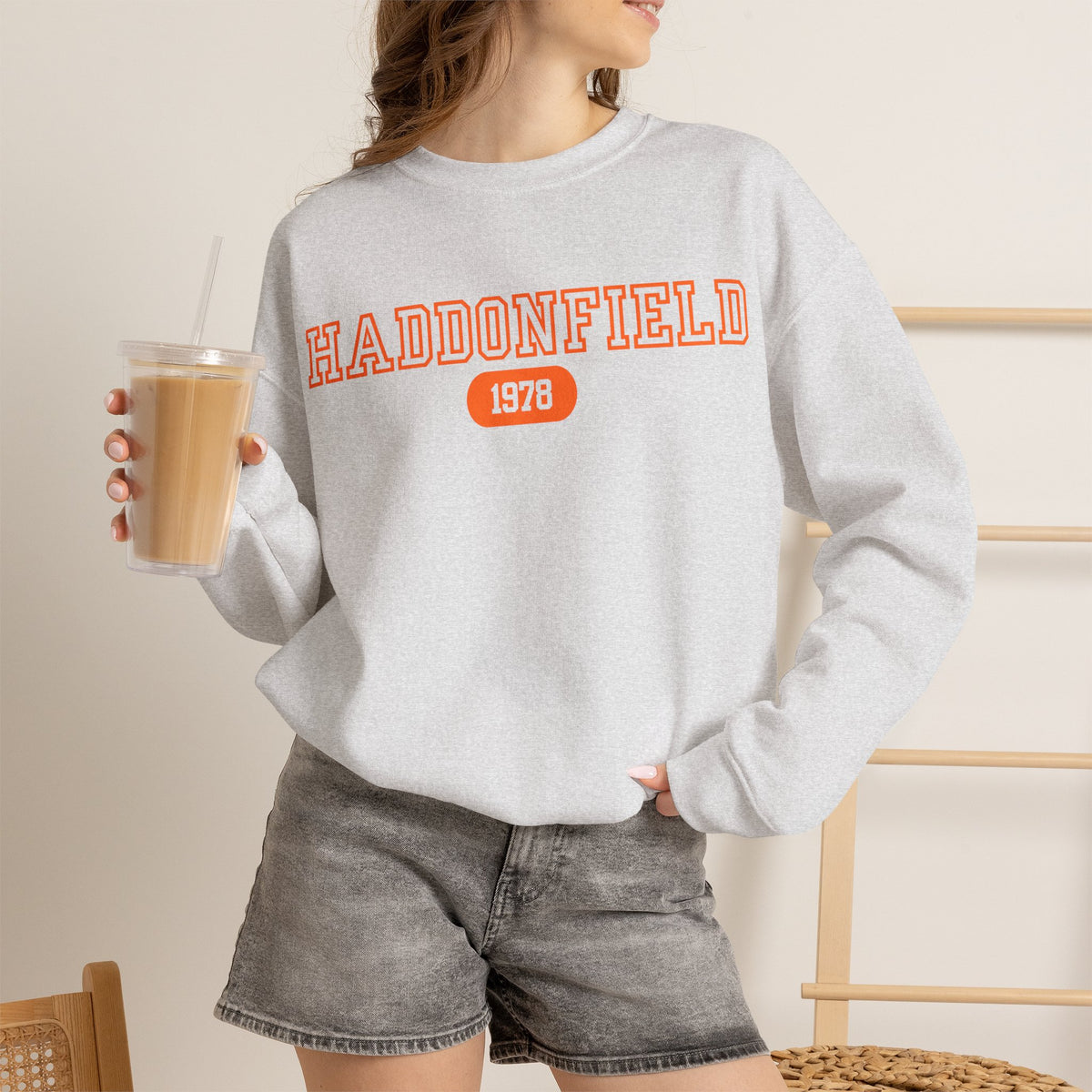 Haddonfield 1978 Halloween Sweatshirt in Military Green, alternate view